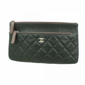 CHANEL Black Caviar Leather Pouch